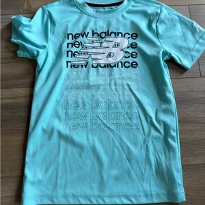 New Balance Blue Short Sleeve Tee Modern Graphic